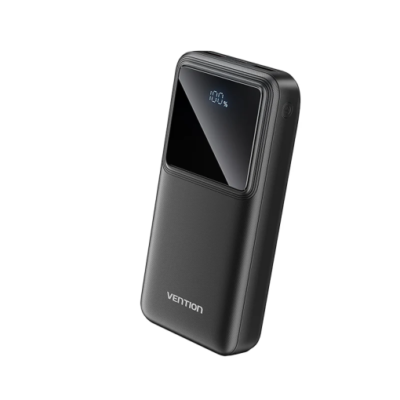 Vention 20000mAh Power Bank (Micro-USB + USB-C + USB-A + USB-A) 22.5W Black LED Display Type