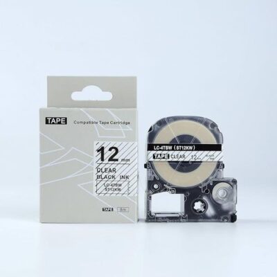 Epson SS-12KW 12mm 8m Black on White Tape