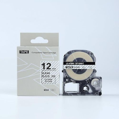 Epson SS-12KW 12mm 8m Black on White Tape