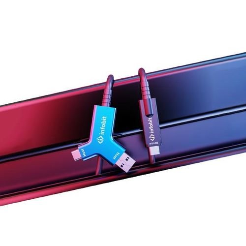 Infobit IFIBRE Y1O USB 3.2 A+C TO C Active Optical Fibre Cable10Gbps,10M/33FT - Image 2
