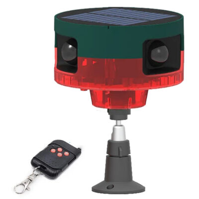 360-Degree Solar-Powered Motion Sensor Alarm with IR Remote