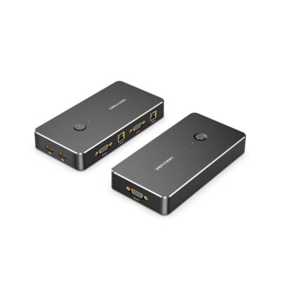 Vention 2 in 1 Out VGA KVM Switch Black Metal Type