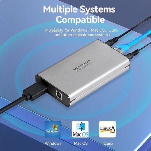 Vention HDMI Network Cable Extender 60M Gray Aluminum Alloy Type- AKGH0-UK - Image 2