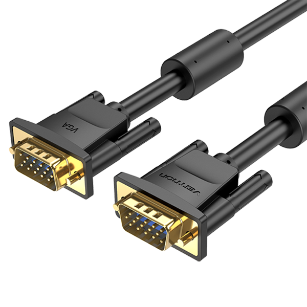 VGA(3+6) Male to Male Cable with ferrite cores 5M Black